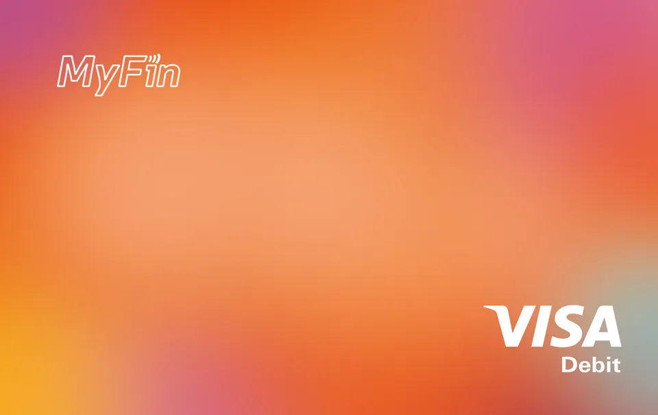 MyFin Visa Debit (Orange Gradient) — MyFin EAD · Card artwork