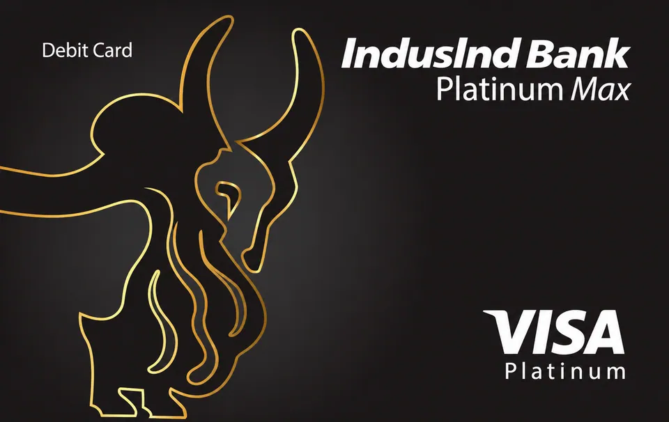 IndusInd Bank Platinum Max Visa Debit — IndusInd Bank · Diseño de tarjeta